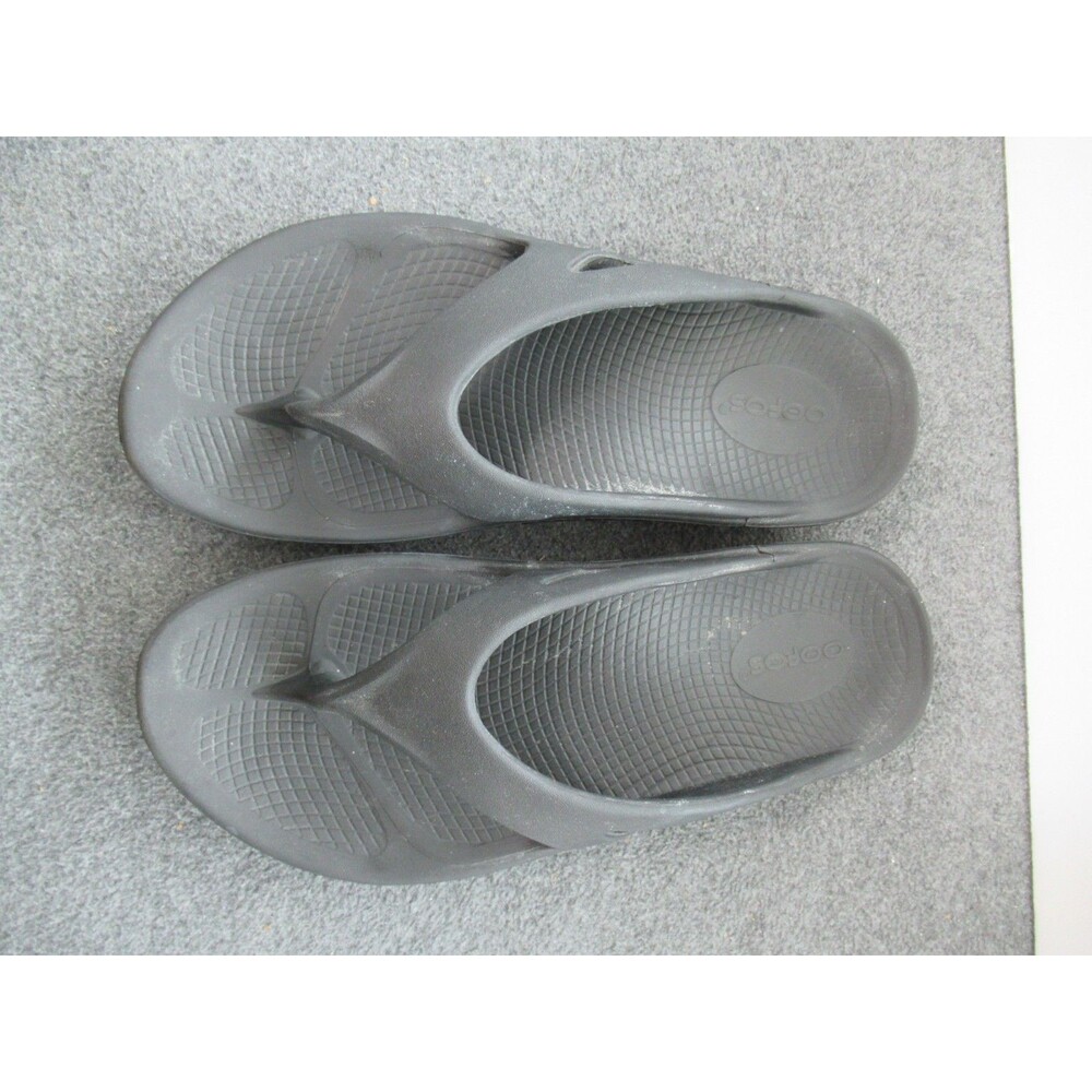 OOFOS Unisex Thong Sandal Size M6 W8 Black OOahh Sport Recovery Slide - Picture 3 of 13